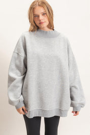 Leeway Washed Mock Neck Sweatshirt - Westly