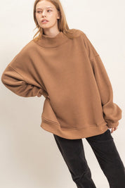 Leeway Washed Mock Neck Sweatshirt - Westly