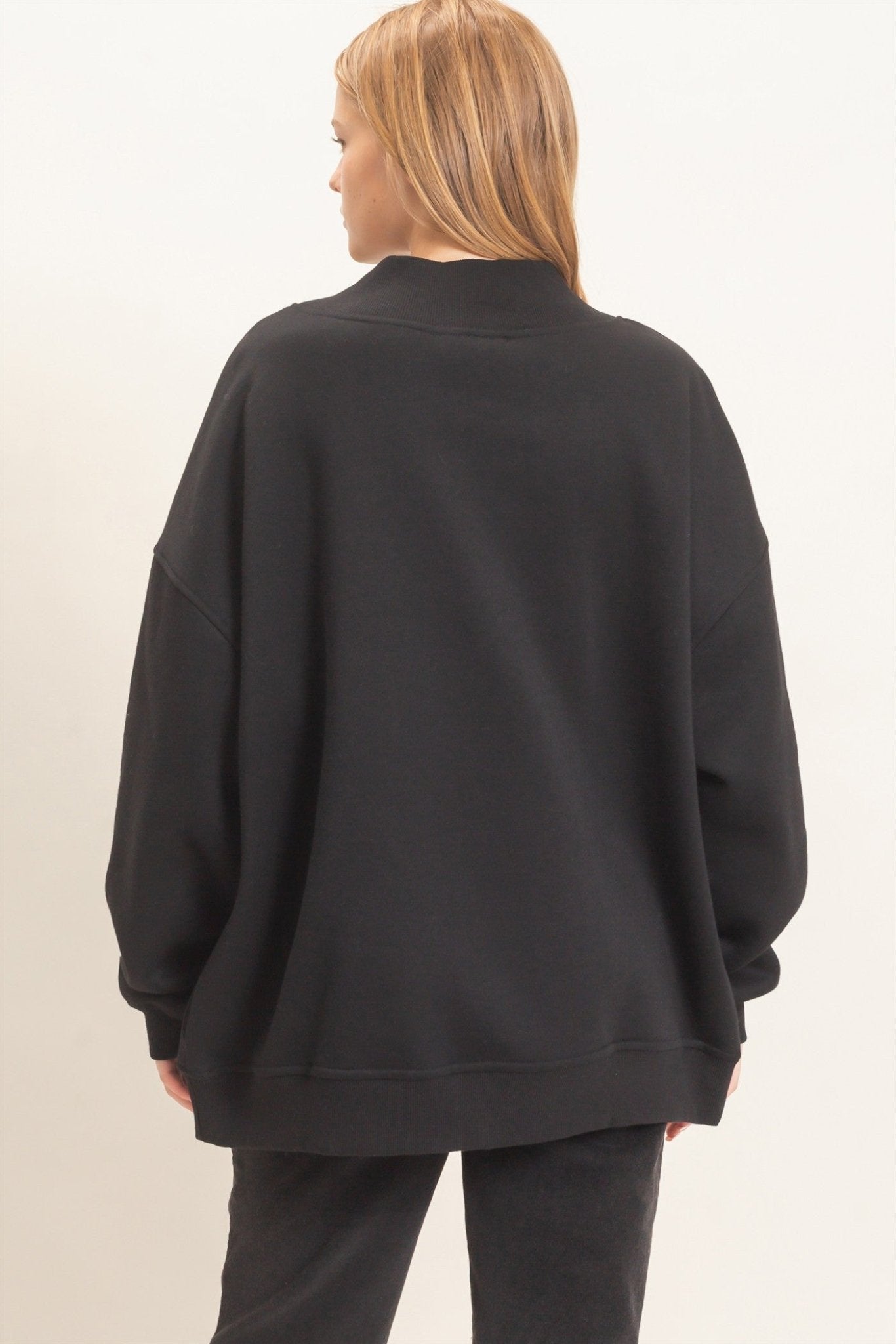 Leeway Washed Mock Neck Sweatshirt - Westly