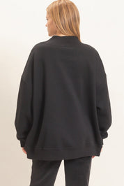 Leeway Washed Mock Neck Sweatshirt - Westly
