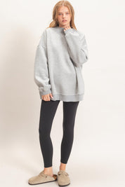 Leeway Washed Mock Neck Sweatshirt - Westly