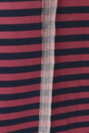 Leisureline Mock Neck Sweatshirt - Pink Navy Stripe