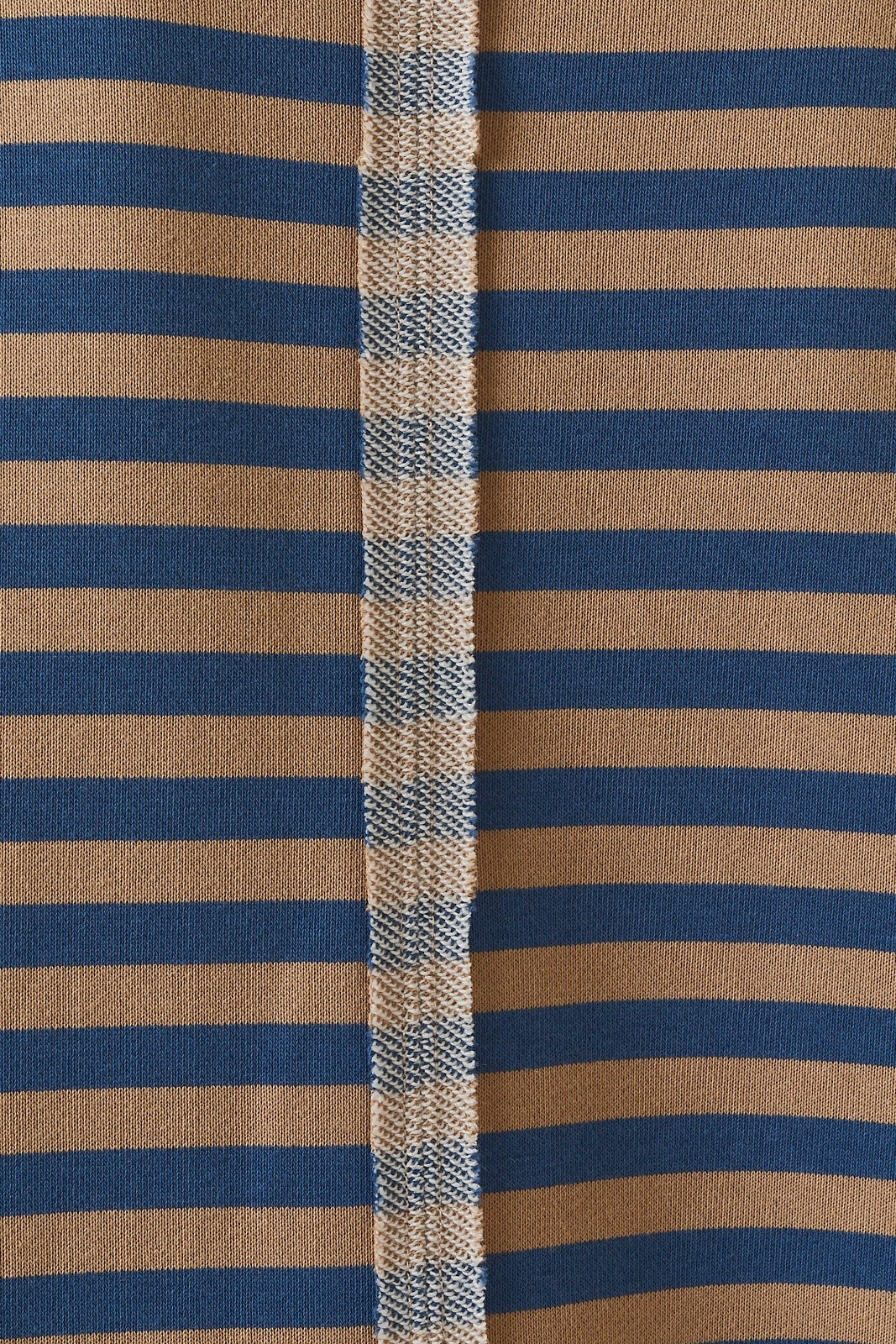 Leisureline Mock Neck Sweatshirt - Tan Blue Stripe