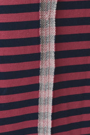 Leisureline Wide Leg Lounge Pants - Pink Navy Stripe