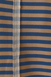 Leisureline Wide Leg Lounge Pants - Tan Blue Stripe