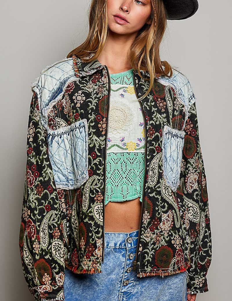 Leonora Jacquard Patchwork Jacket - Westly