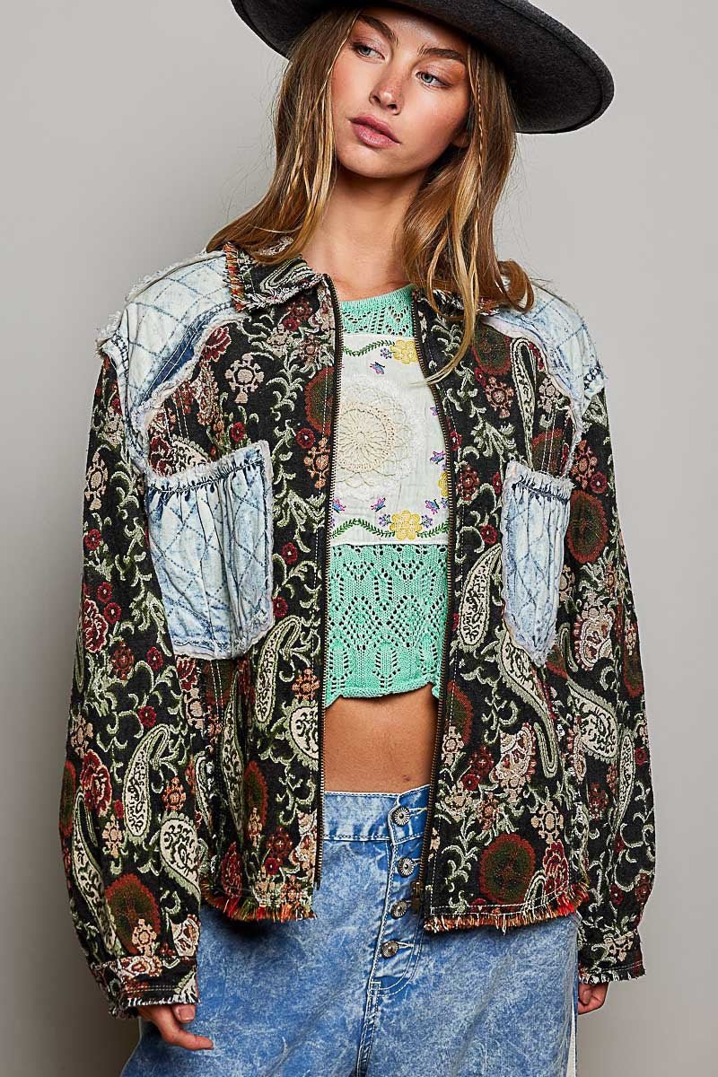 Leonora Jacquard Patchwork Jacket - Westly