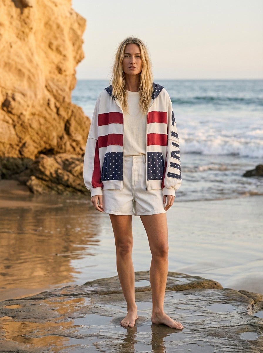 Libby Patch Work Oversized Zip-Up Hoodie – Westly
