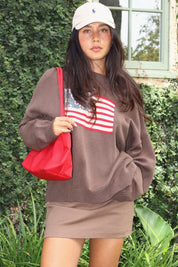 Liberty Petals Floral Flag Sweater in Cocoa - product photo 1