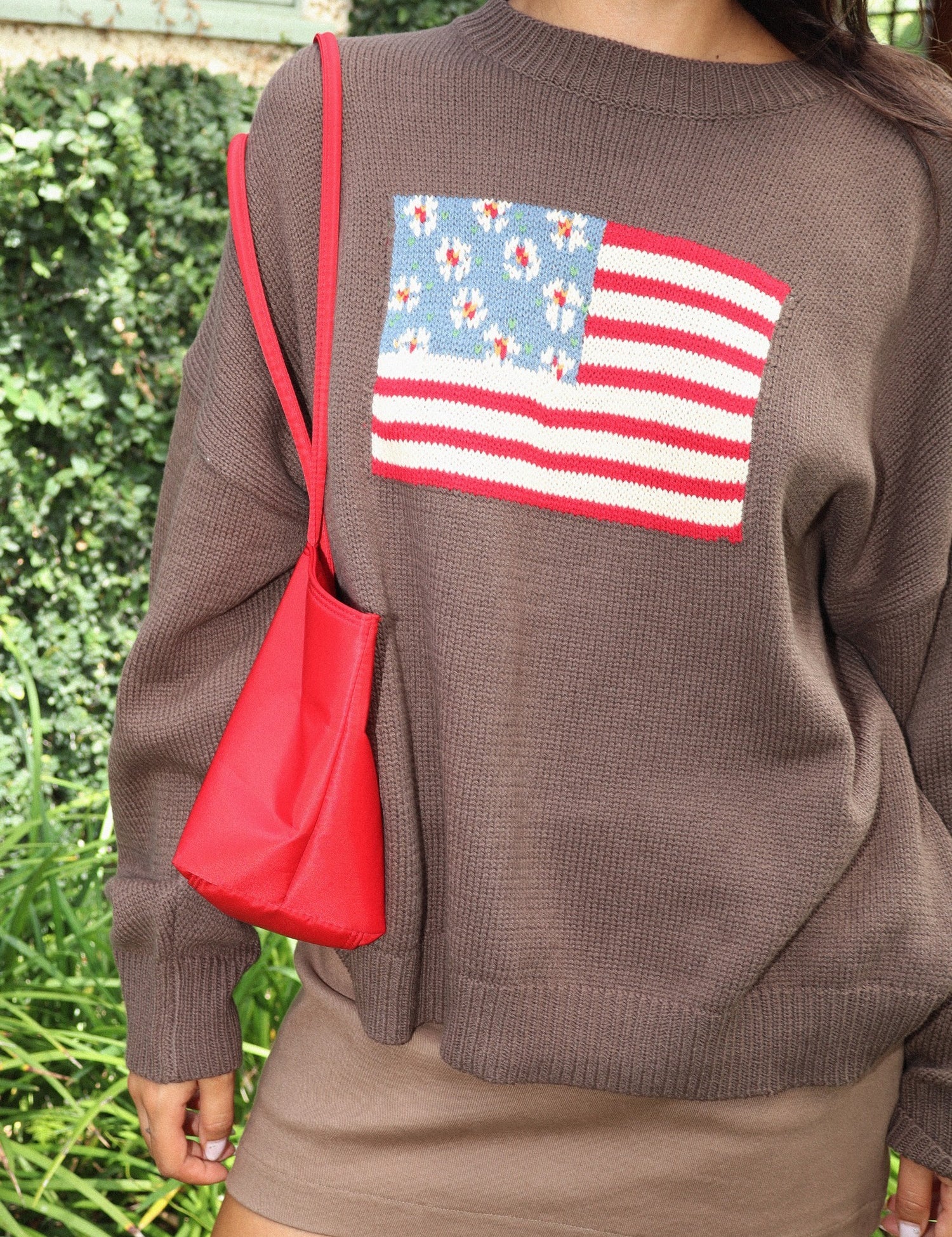 Liberty Petals Floral Flag Sweater in Cocoa - product photo 4