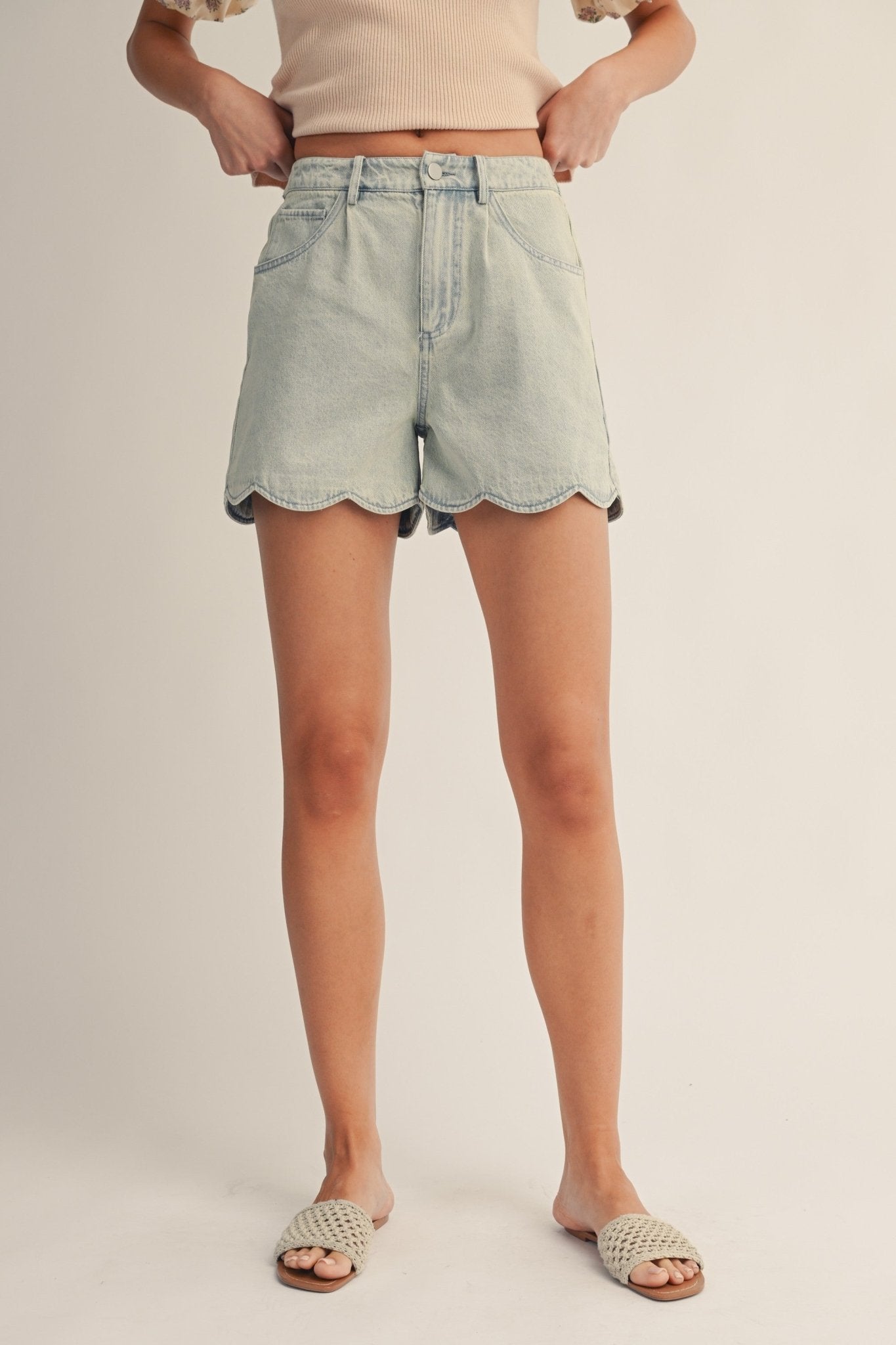 Lila High Rise Soft Wash Denim Shorts - Westly