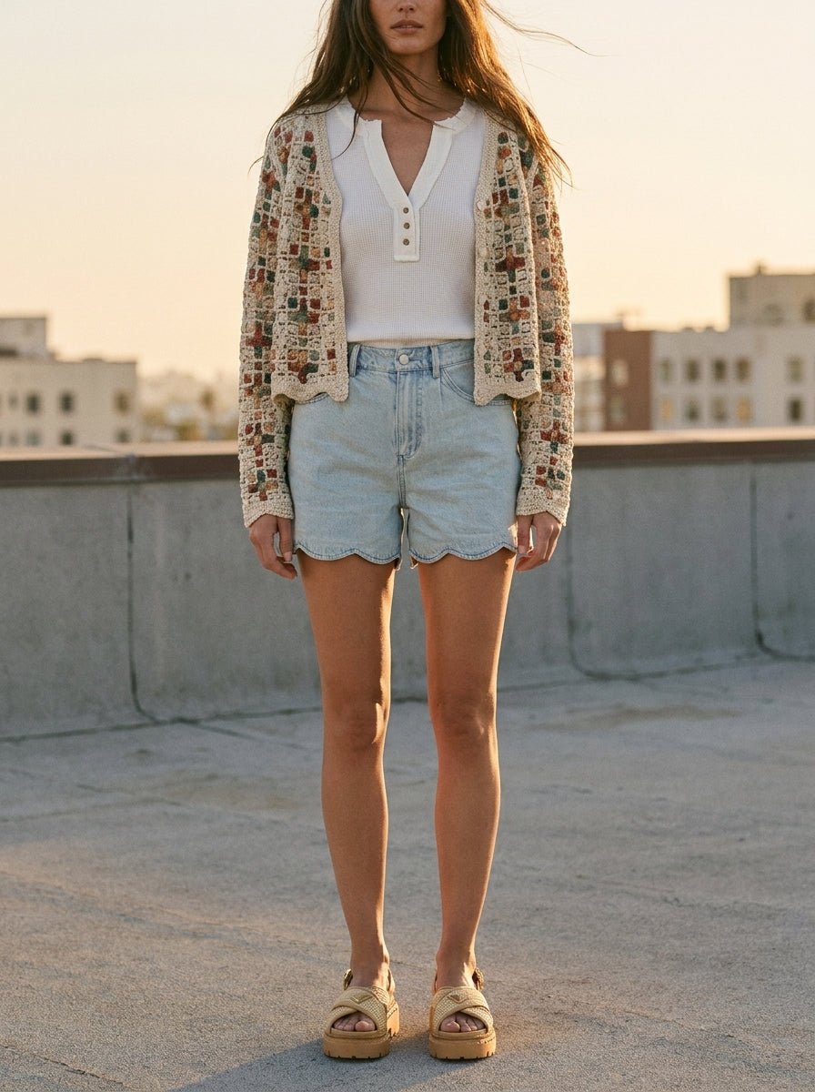 Lila High Rise Soft Wash Denim Shorts - Westly