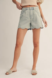 Lila High Rise Soft Wash Denim Shorts - Westly