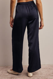 Limelight Satin Pleated Wide Leg Pants - Westly