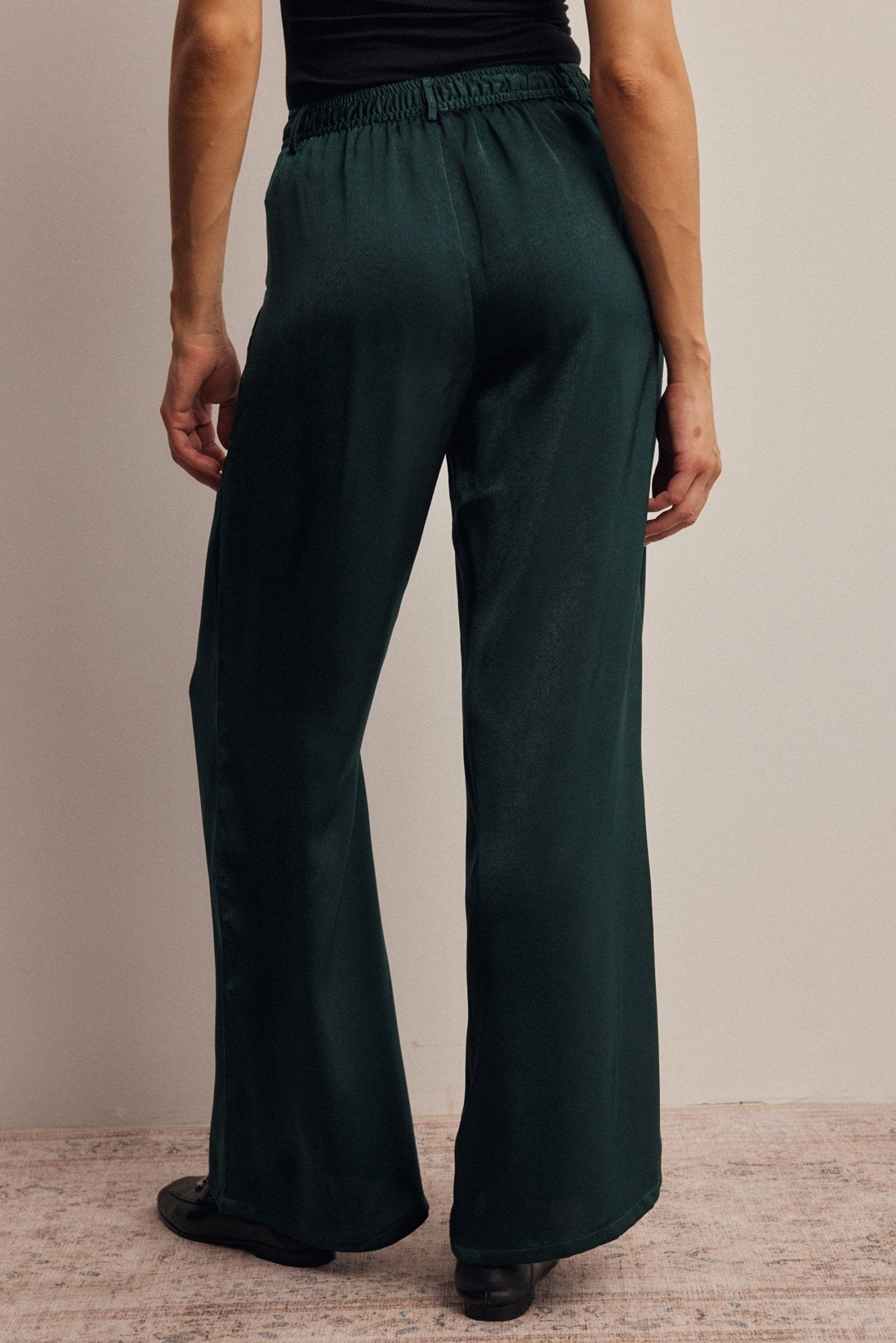 Limelight Satin Pleated Wide Leg Pants - Westly