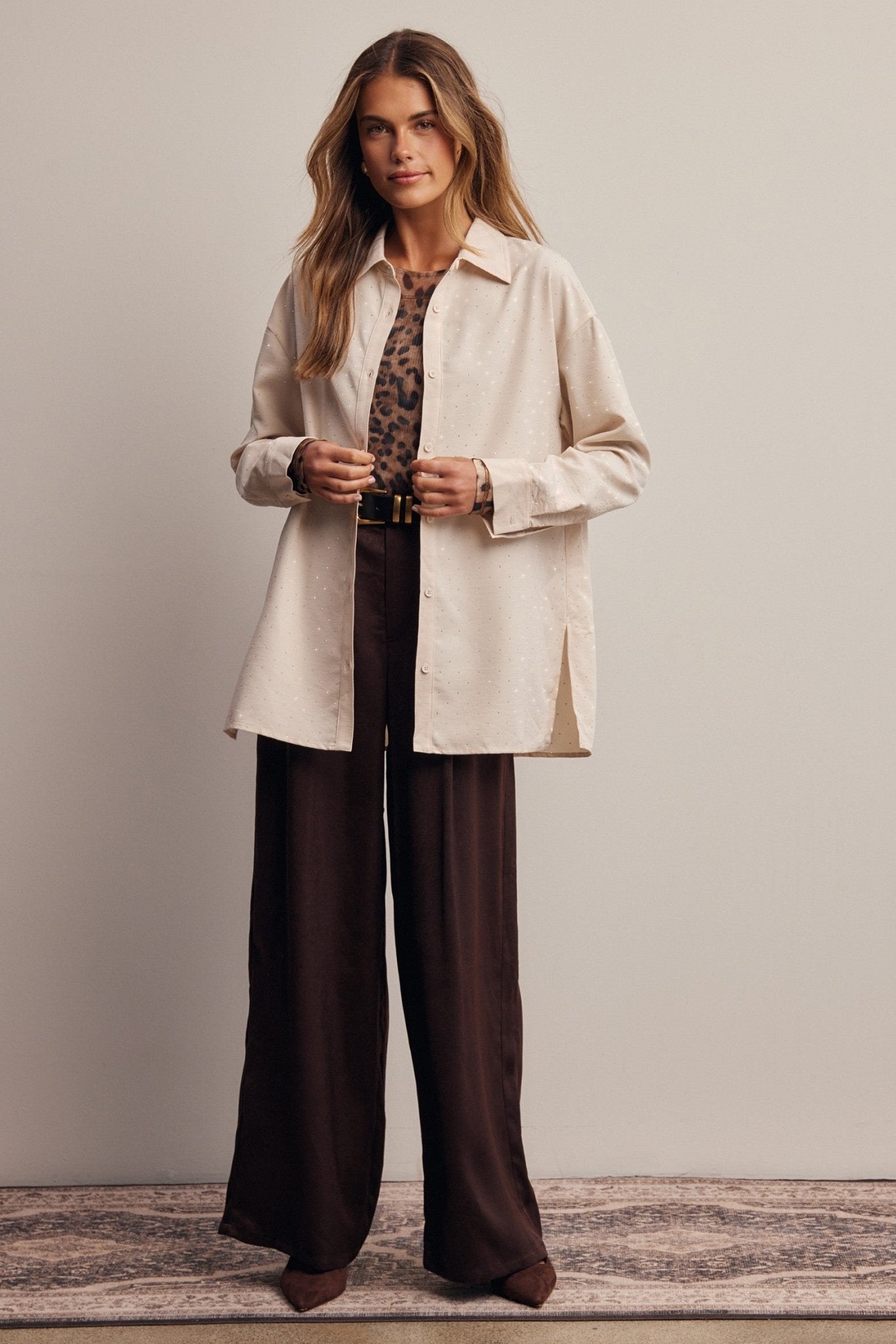 Limelight Satin Pleated Wide Leg Pants - Westly