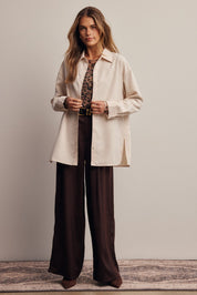 Limelight Satin Pleated Wide Leg Pants - Westly