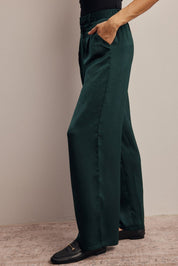 Limelight Satin Pleated Wide Leg Pants - Westly