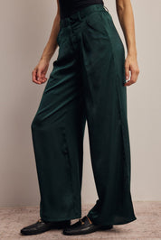 Limelight Satin Pleated Wide Leg Pants - Westly