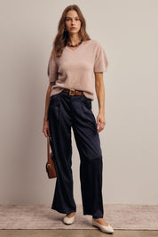 Limelight Satin Pleated Wide Leg Pants - Westly