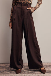 Limelight Satin Pleated Wide Leg Pants - Westly