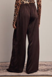 Limelight Satin Pleated Wide Leg Pants in Chocolate Plum, photo 6