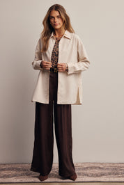 Limelight Satin Pleated Wide Leg Pants in Chocolate Plum, photo 7