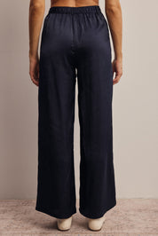 Limelight Satin Pleated Wide Leg Pants in Midnight, photo 6