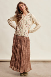 Linden Bloom Embroidered Floral Cardigan - Ecru