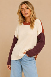 Linden Colorblock Waffle Knit Sweater - Westly