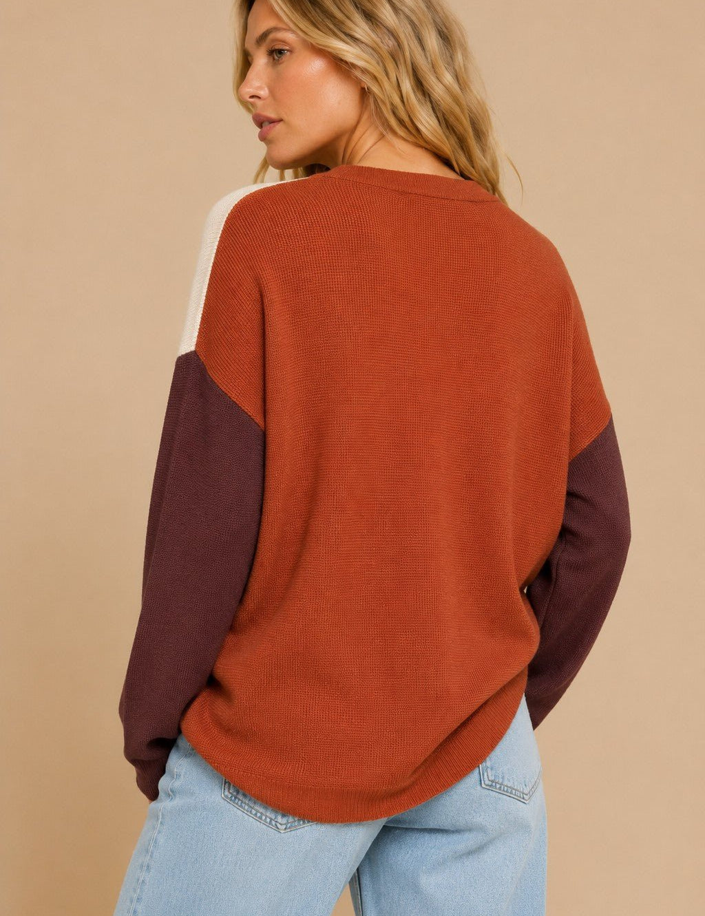 Linden Colorblock Waffle Knit Sweater - Westly