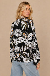 Linds Metallic Trim Botanical Blouse - Westly