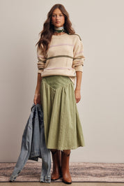 Linear Time Contrast Stripe Sweater - Westly