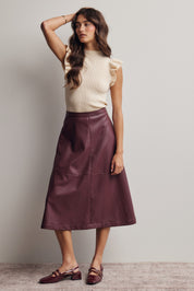 Liora Ruffle Sleeve Rib Knit Top in Cream, photo 8