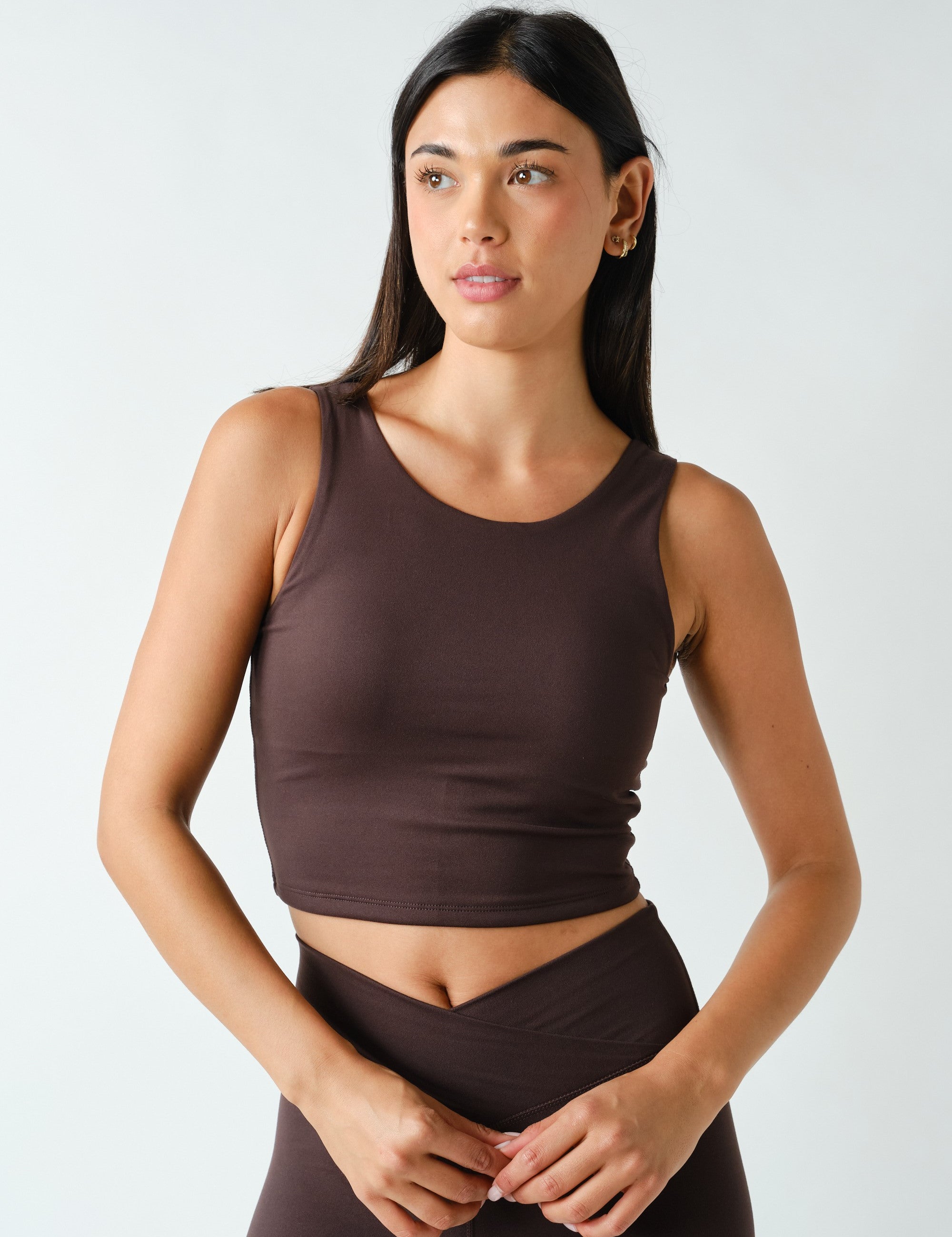 Lithe Scoop Neck Active Tank in Coffee Bean, photo 1