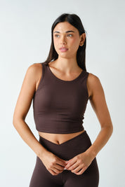 Lithe Scoop Neck Active Tank in Coffee Bean, photo 1