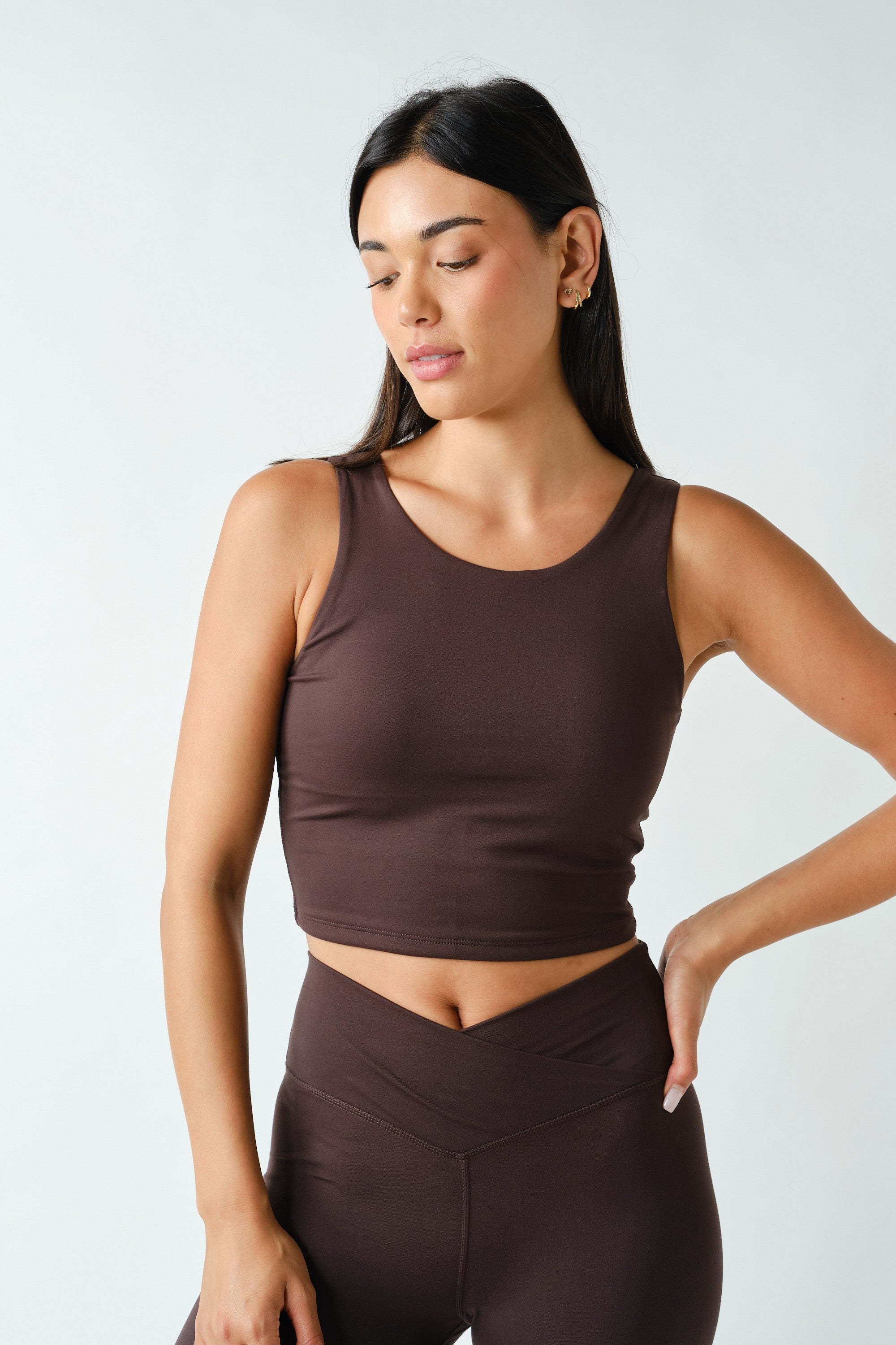 Lithe Scoop Neck Active Tank in Coffee Bean, photo 2