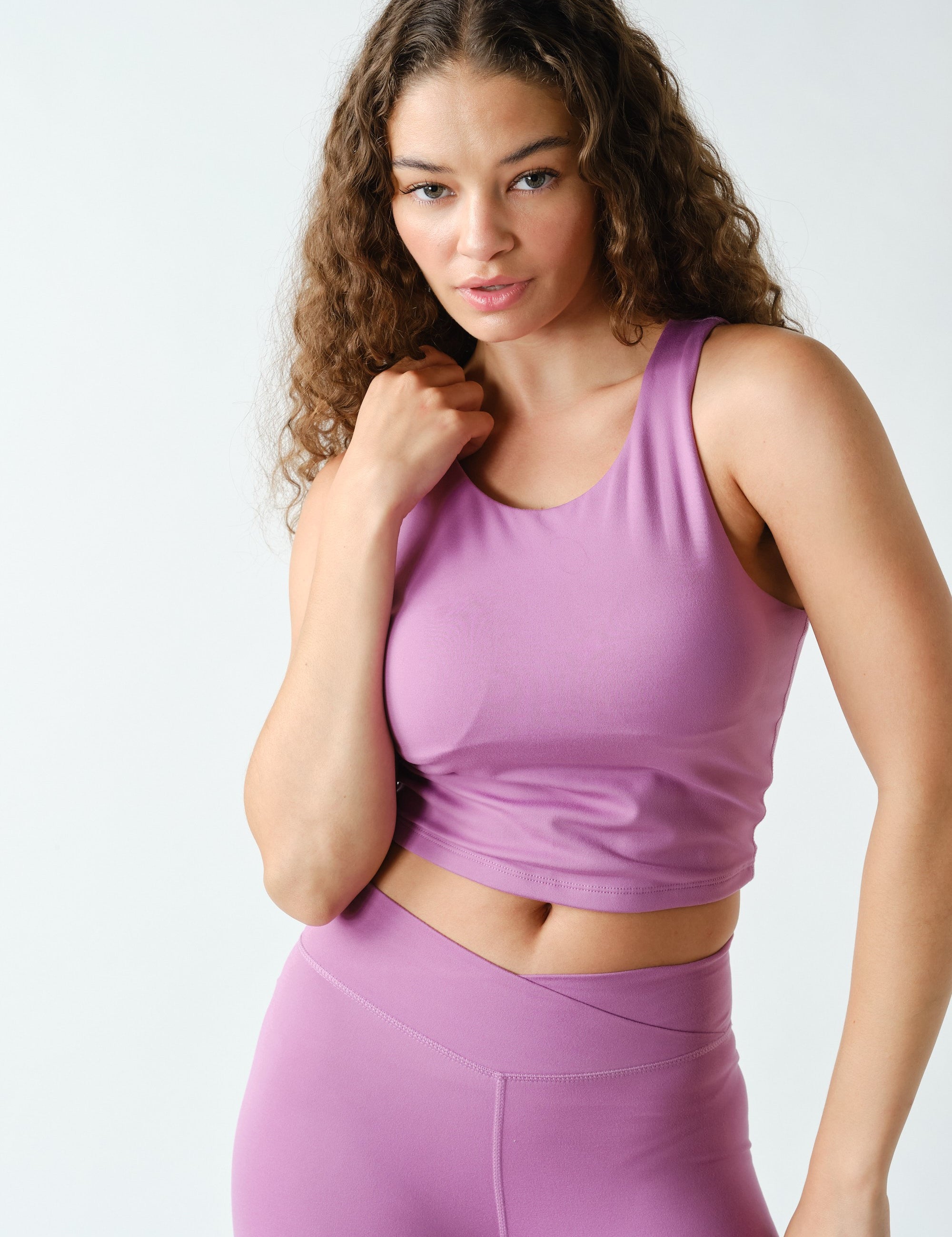 Lithe Scoop Neck Active Tank in Mulberry, photo 1