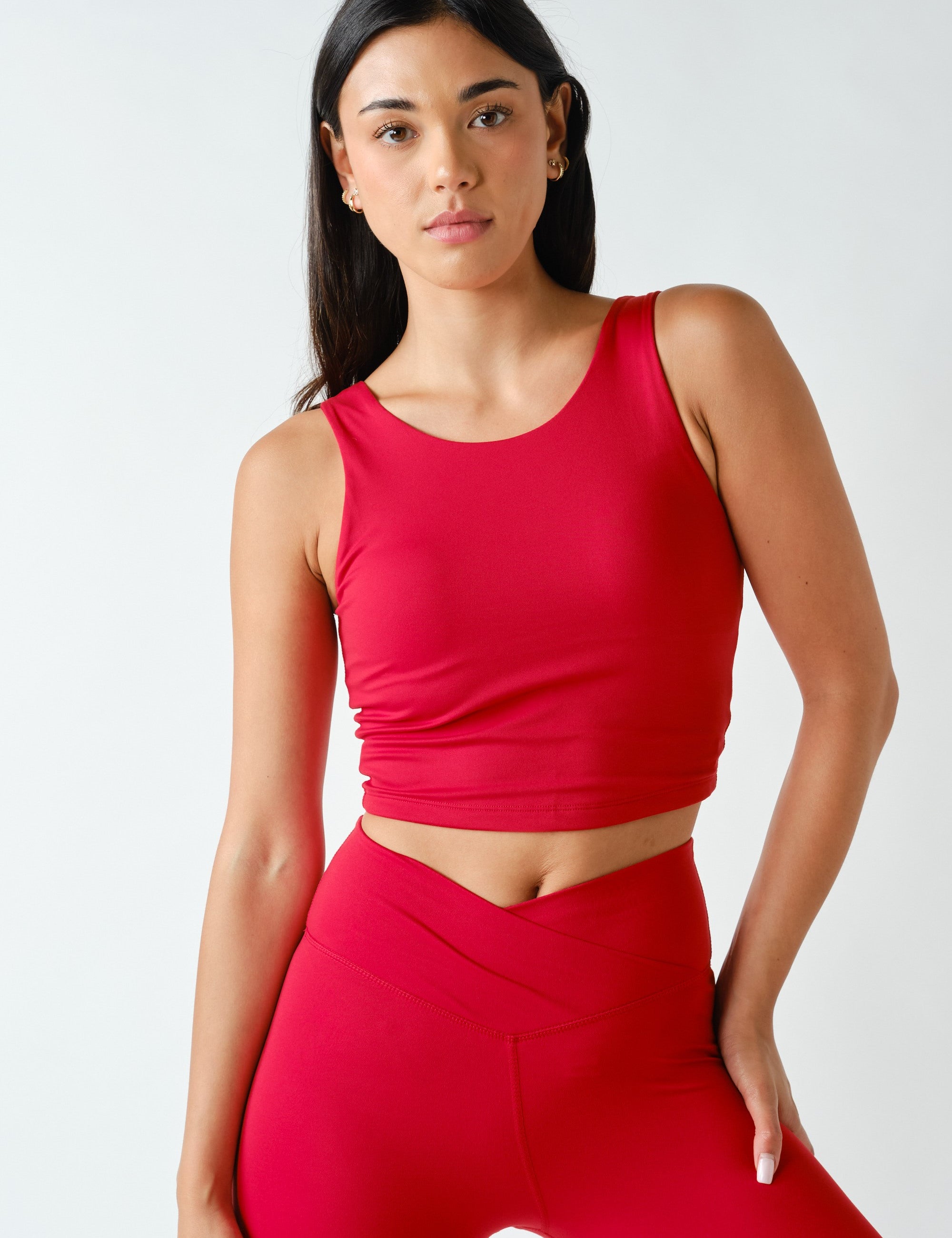 Lithe Scoop Neck Active Tank in Smitten Cherry, photo 1