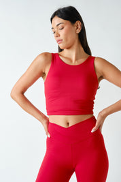 Lithe Scoop Neck Active Tank in Smitten Cherry, photo 2