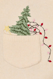 Little Traditions Christmas Tree Pocket Sweater in Cream — product photo 06