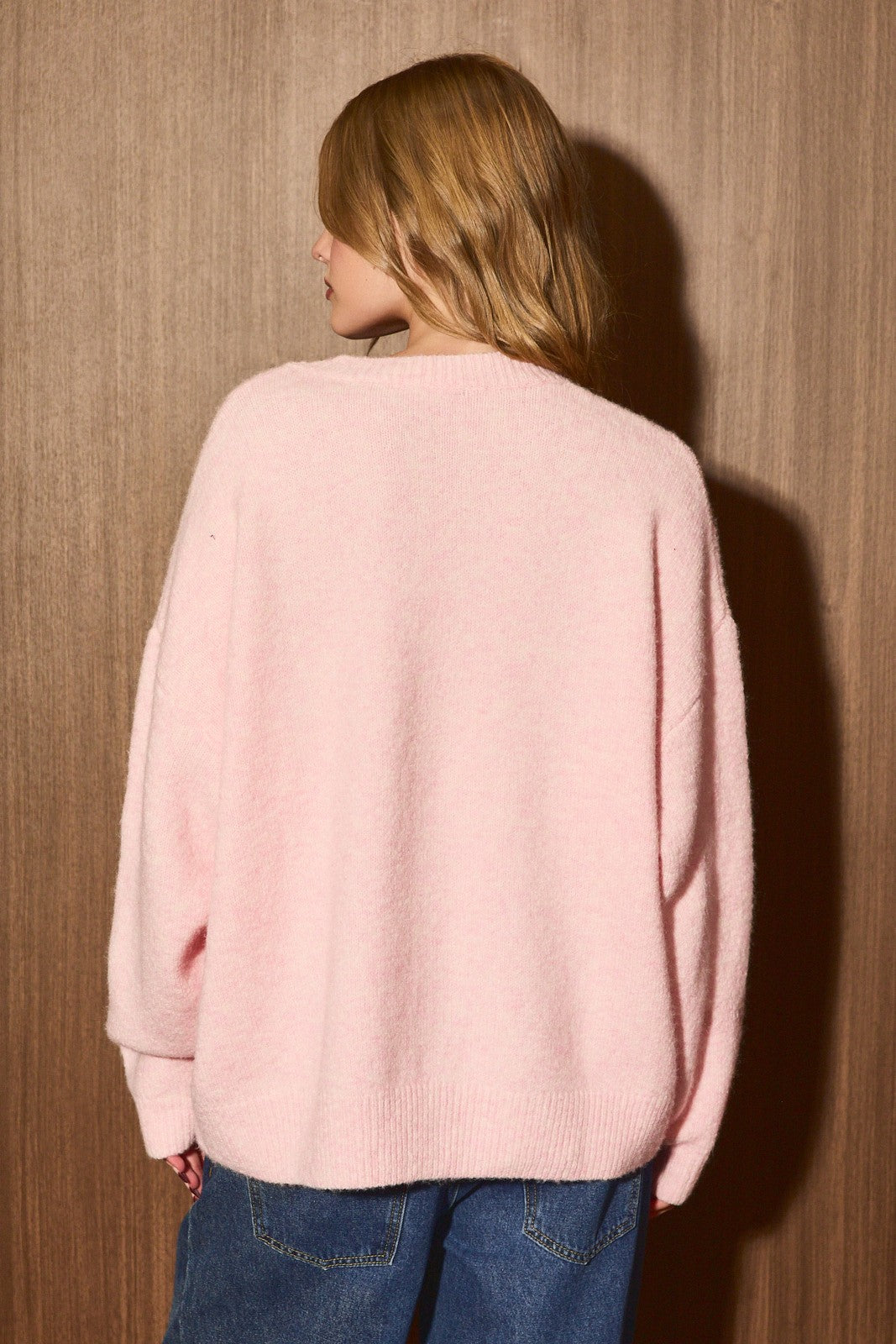 Little Traditions Christmas Tree Pocket Sweater in Light Pink — product photo 04