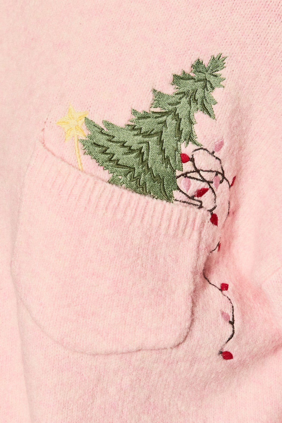 Little Traditions Christmas Tree Pocket Sweater in Light Pink — product photo 06