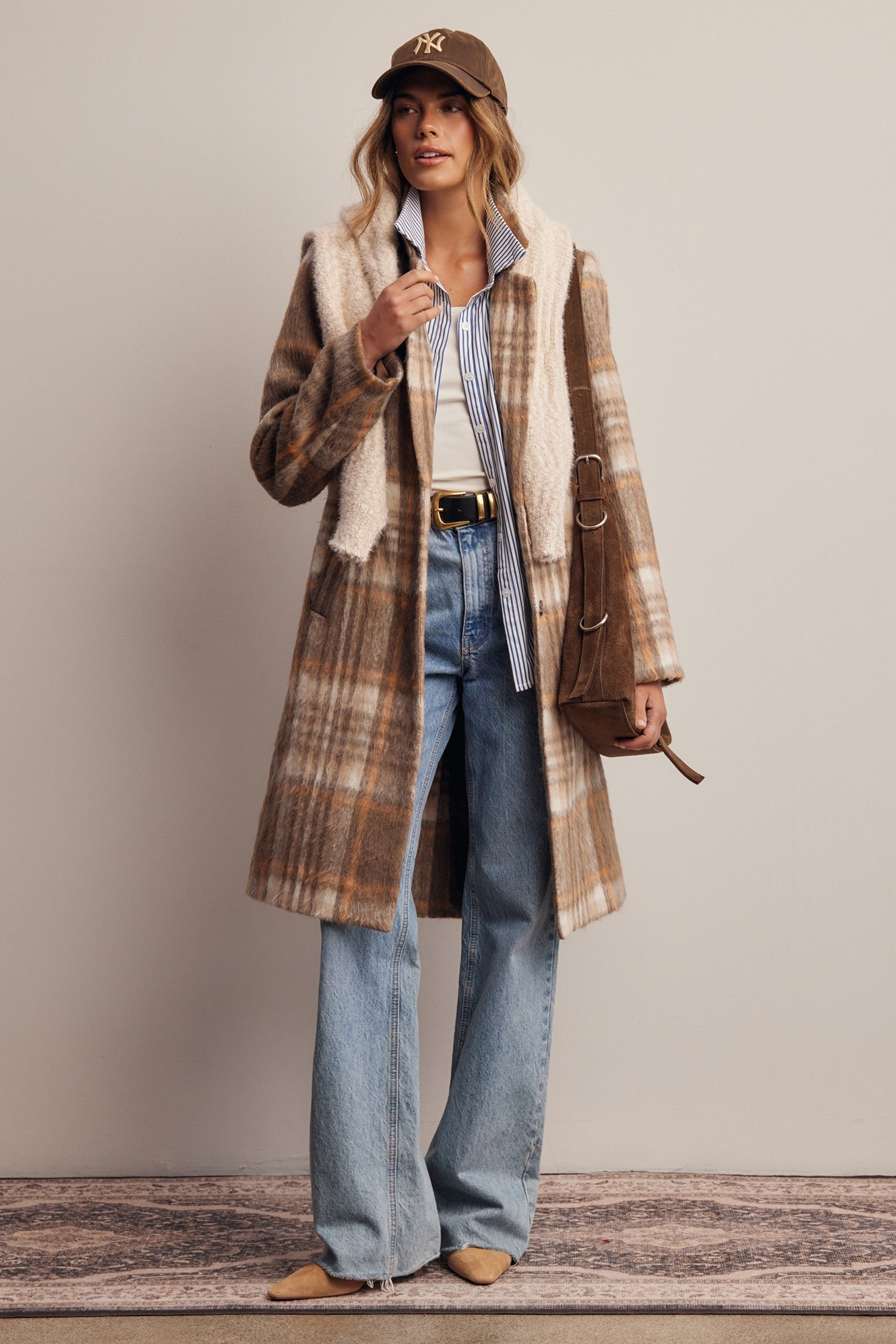 Lodgekeeper Plaid Long Coat in Macchiato, photo 4