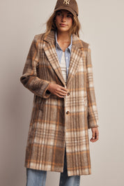 Lodgekeeper Plaid Long Coat in Macchiato, photo 8