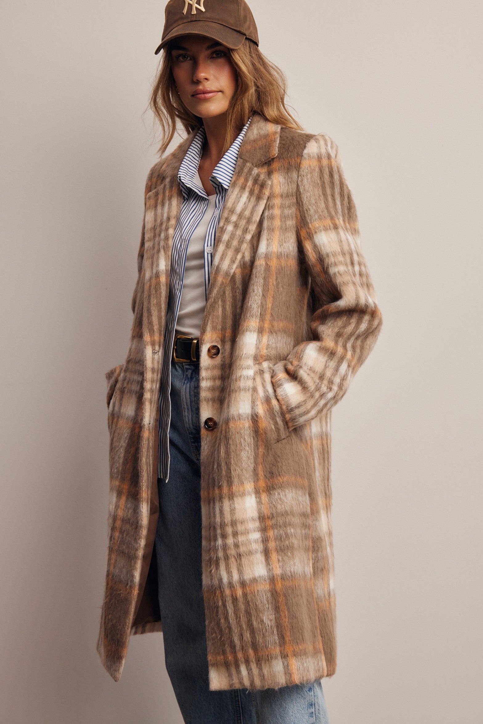 Lodgekeeper Plaid Long Coat in Macchiato, photo 12