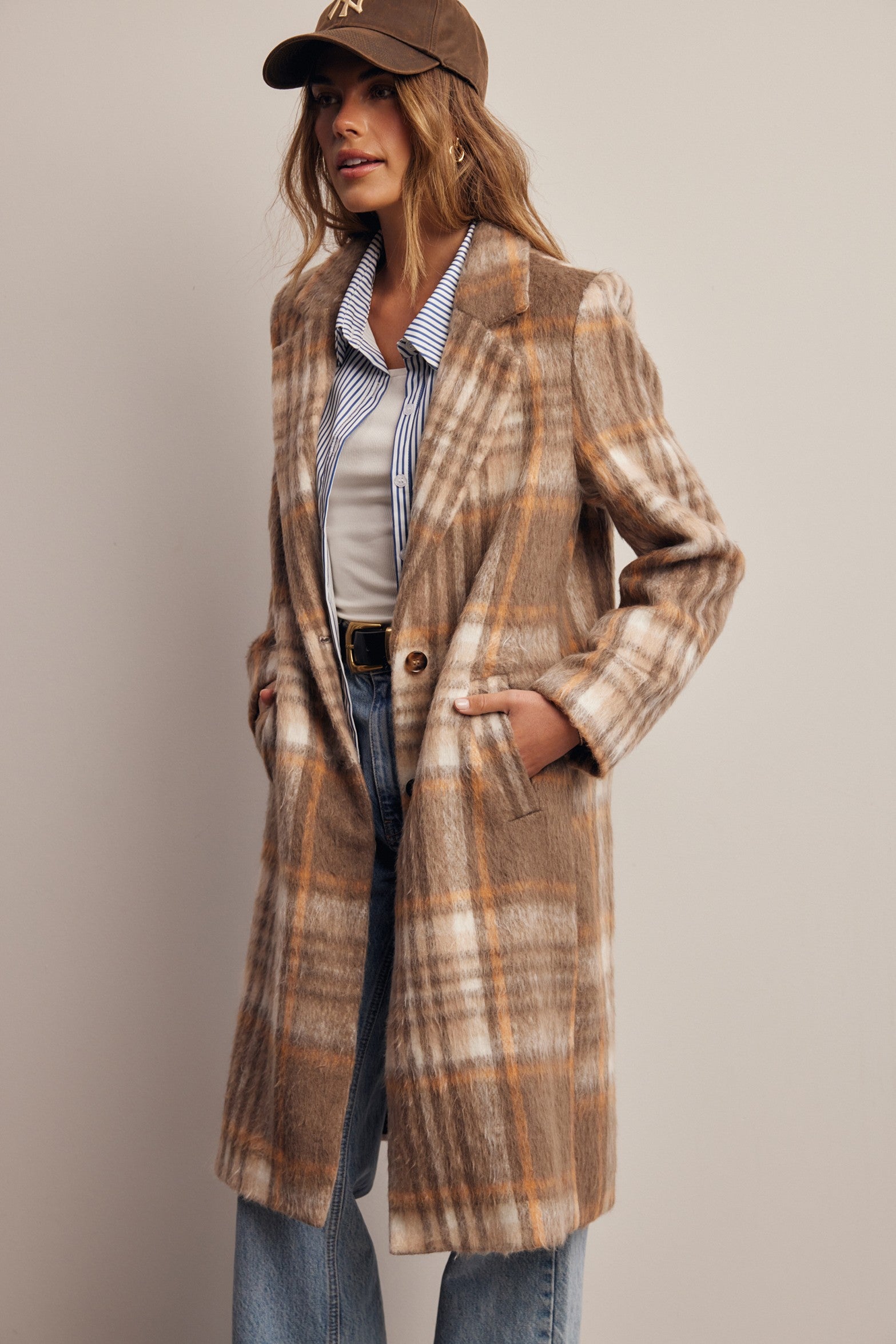 Lodgekeeper Plaid Long Coat in Macchiato, photo 13