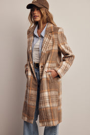 Lodgekeeper Plaid Long Coat in Macchiato, photo 13