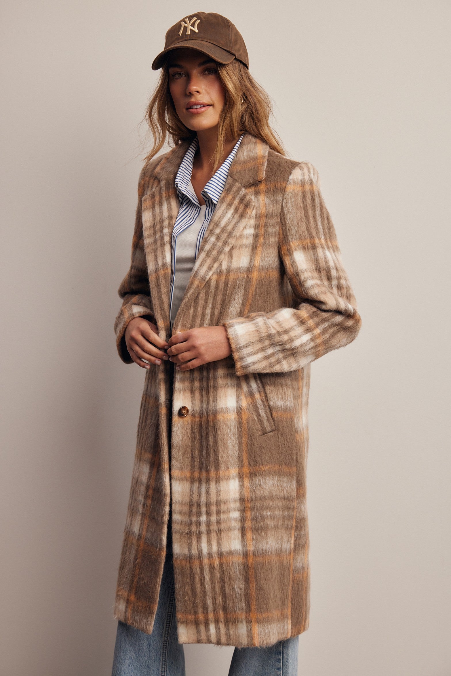 Lodgekeeper Plaid Long Coat in Macchiato, photo 14