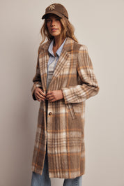 Lodgekeeper Plaid Long Coat in Macchiato, photo 14
